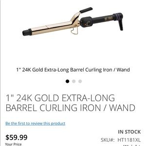 1inch 24k gold extra-long barrel curling iron
